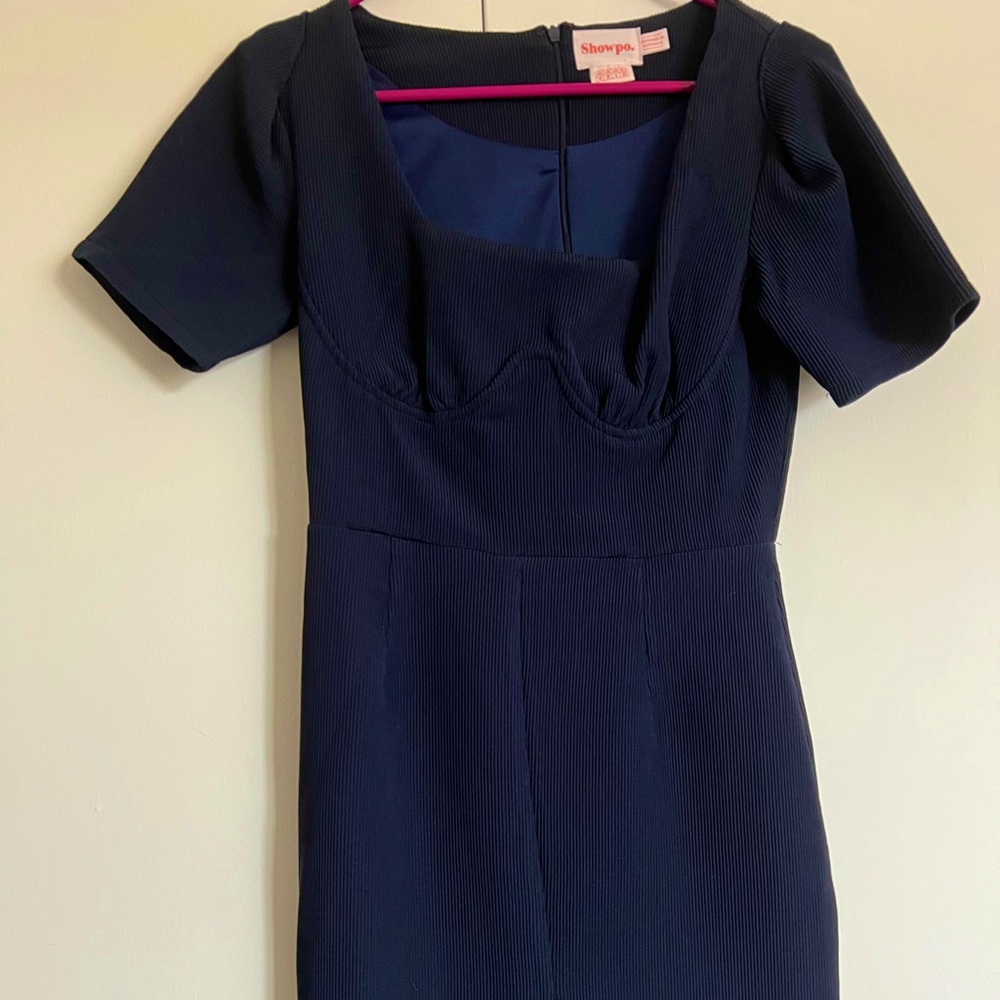 Showpo navy pencil skirt dress